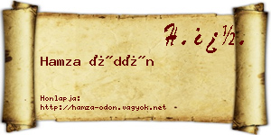 Hamza Ödön névjegykártya